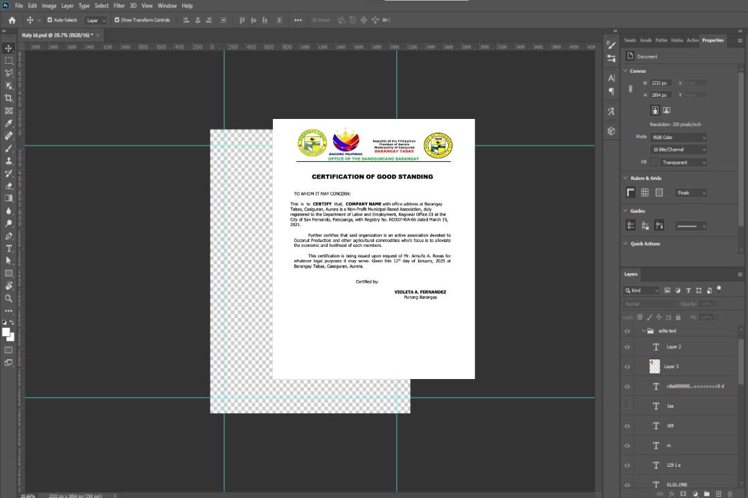 Modèle Word et PDF de certification de bonne réputation des Philippines, version 4 template
